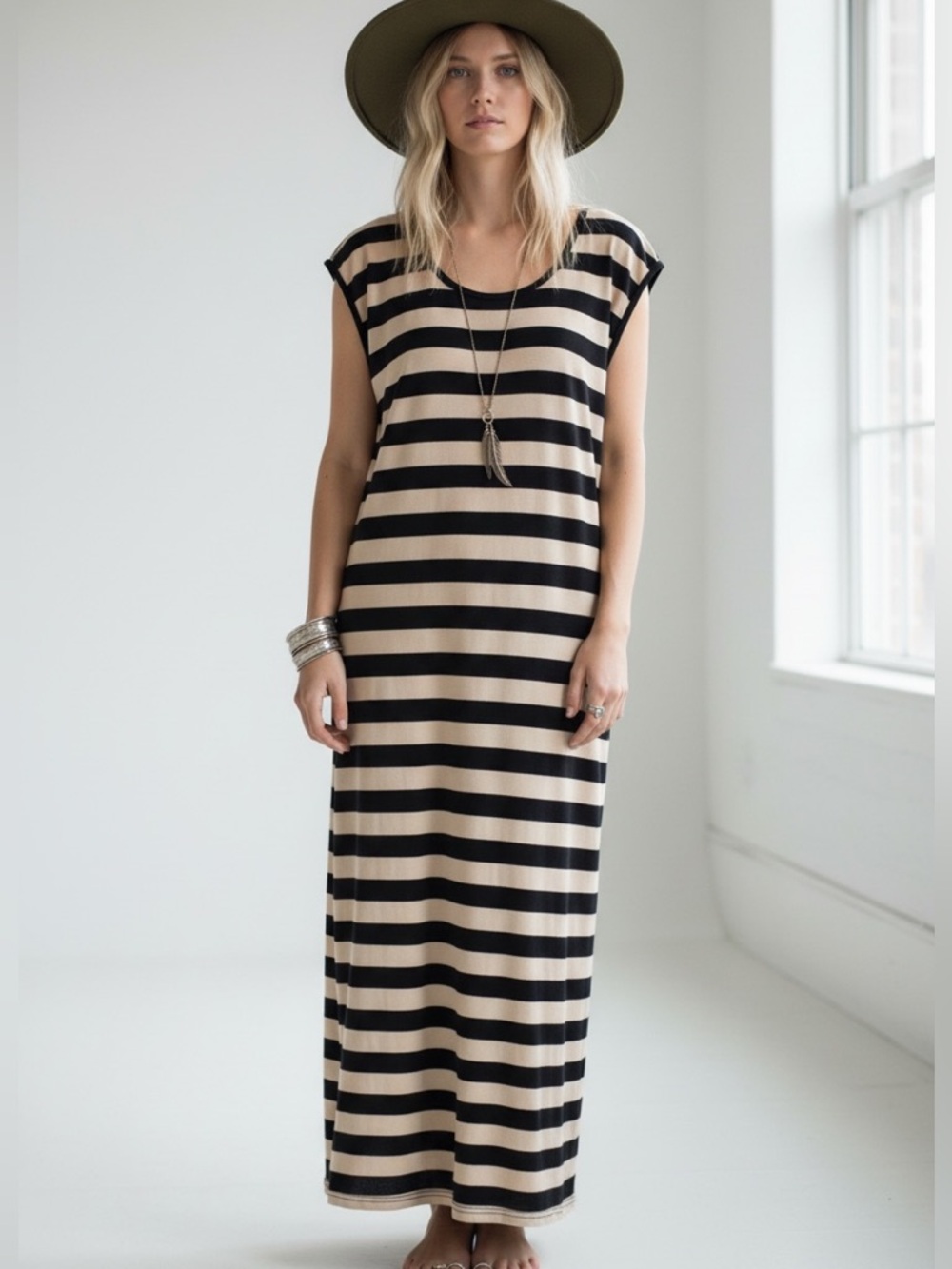 Diesel Striped Maxi dress